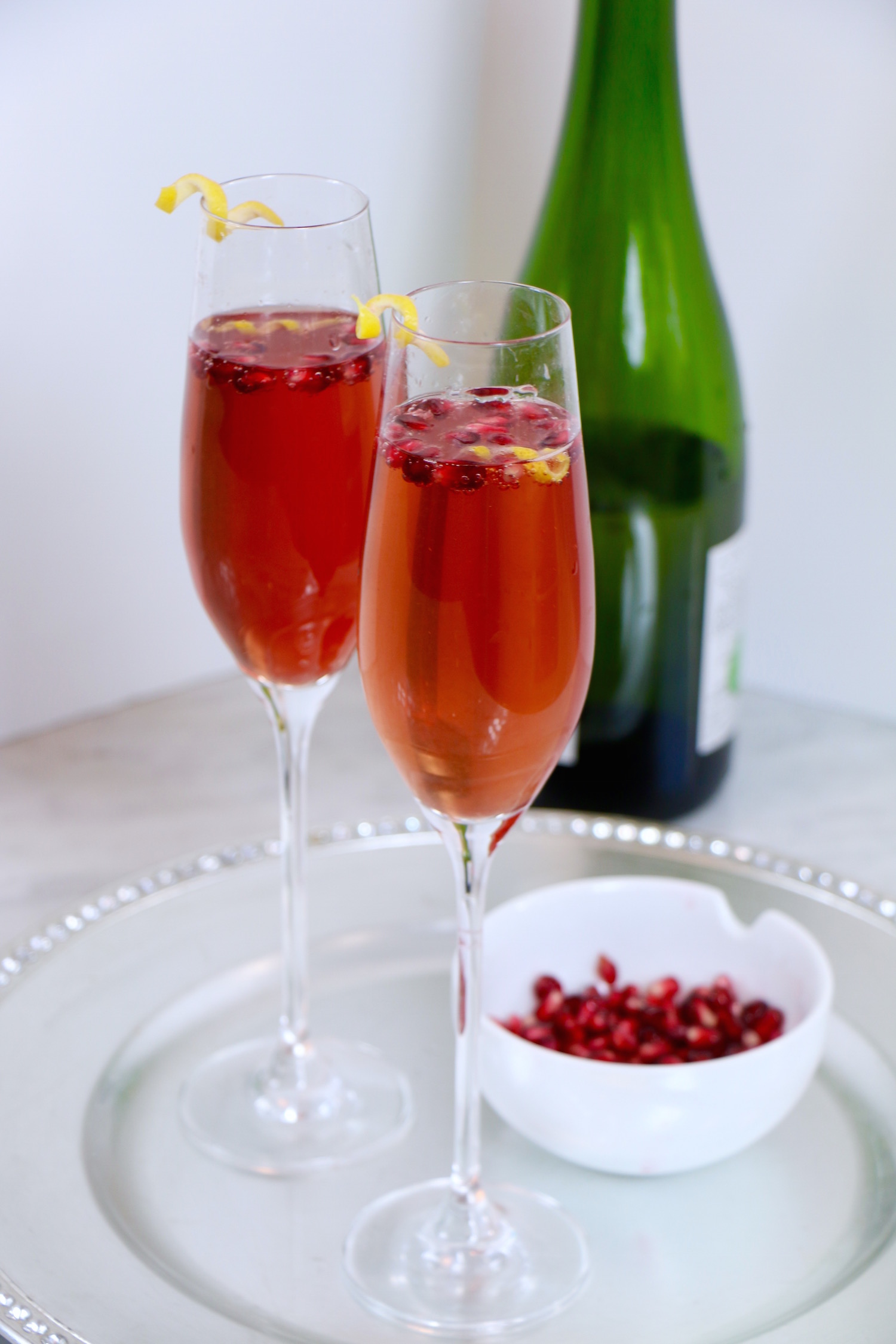 Cocktail Dresses N' Drinks: Lemon Pomegranate Champagne - Whitney E. RD
