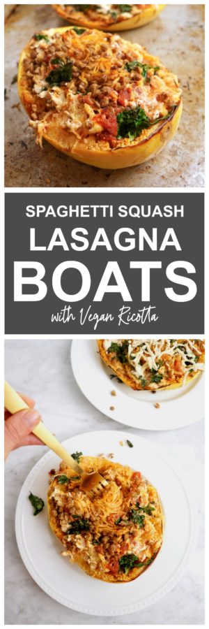 Spaghetti Squash Lasagna Boats with Vegan Ricotta - Whitney E. RD